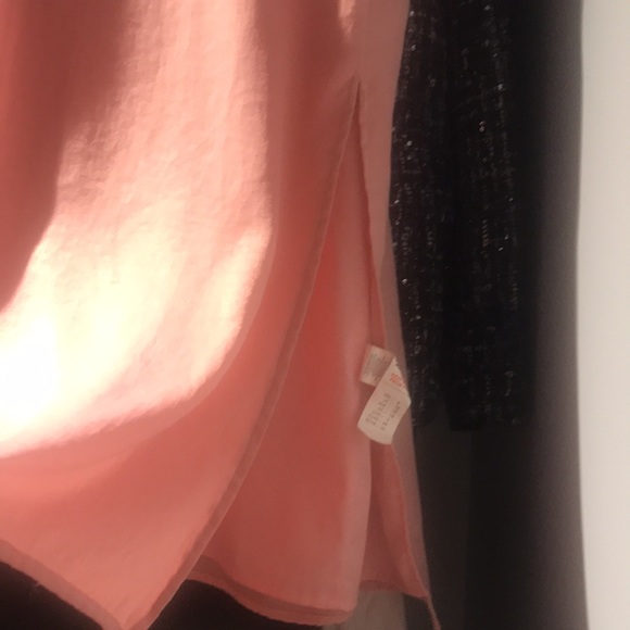 🌻 Pink Midi Silk Slip Skirt With Slit - Picture 2 of 3